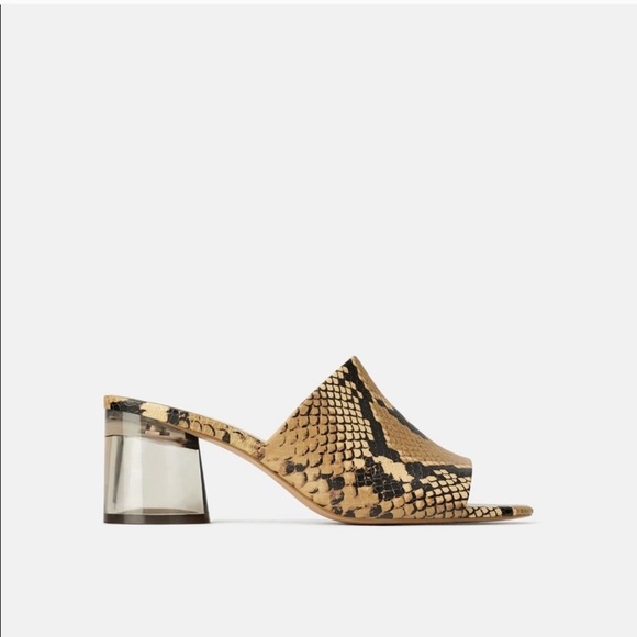 ZARA Snakeskin Printed Mules - Picture 7 of 7